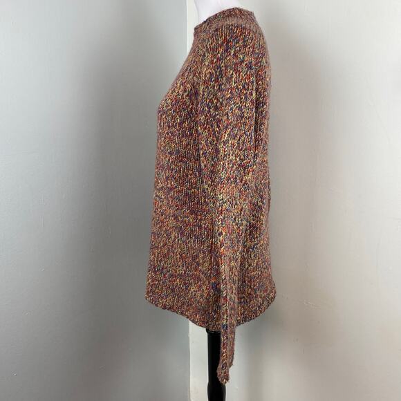 Vintage David Brooks Rainbow Marled Chunky Knit Mock Neck Sweater XL - Picture 5 of 6